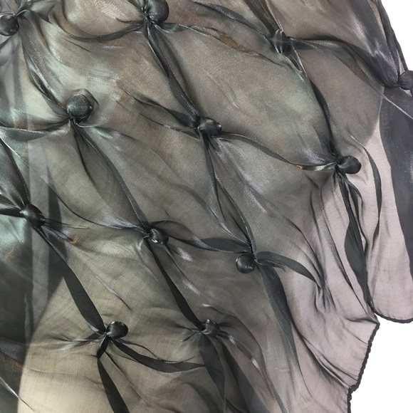 Organza Sheer Black scarf turban shawl hijab NWOT - Picture 3 of 3